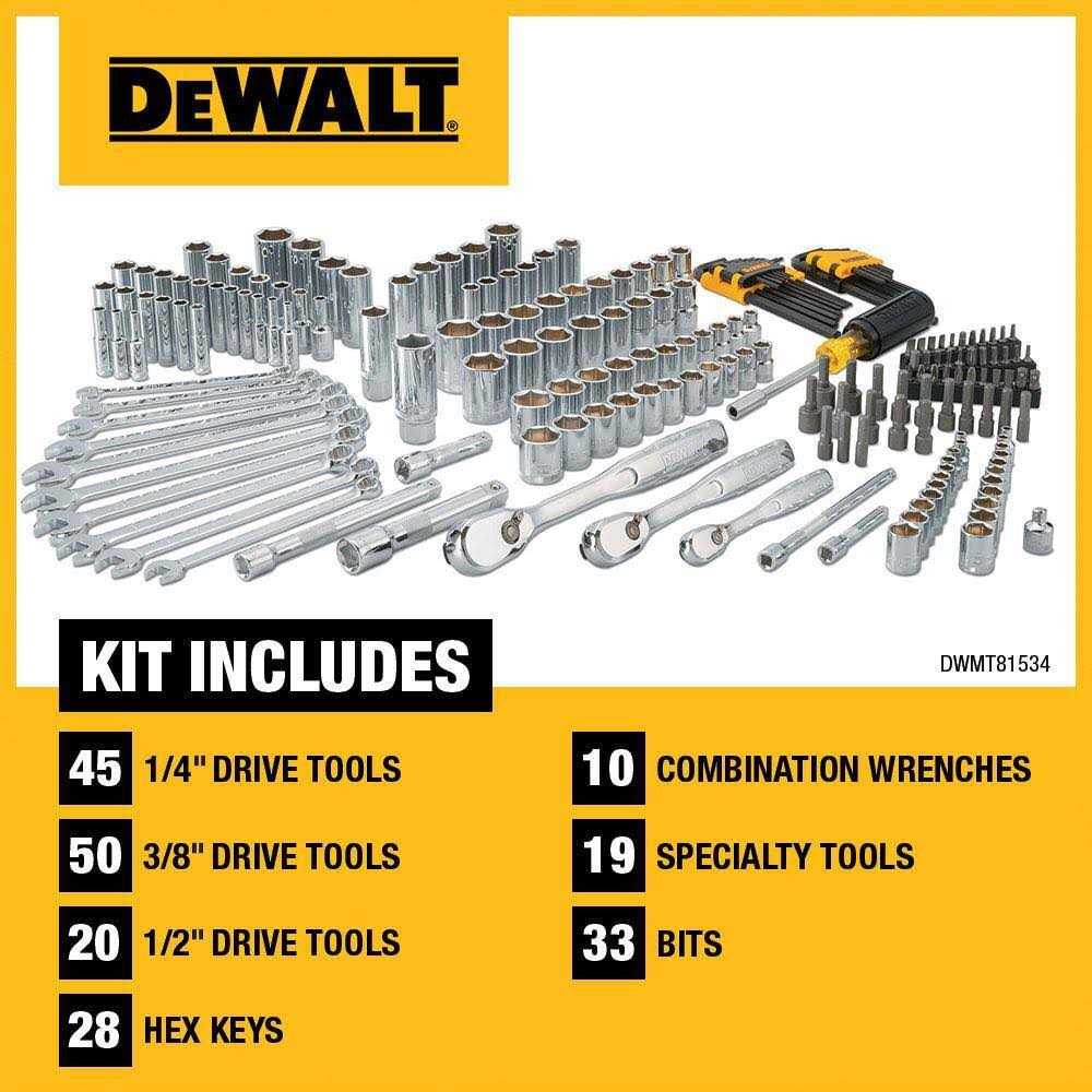 DeWalt Mechanics Tool Set 205 Pcs Durable Blow Mold Case Comfort Variety New - Image 2