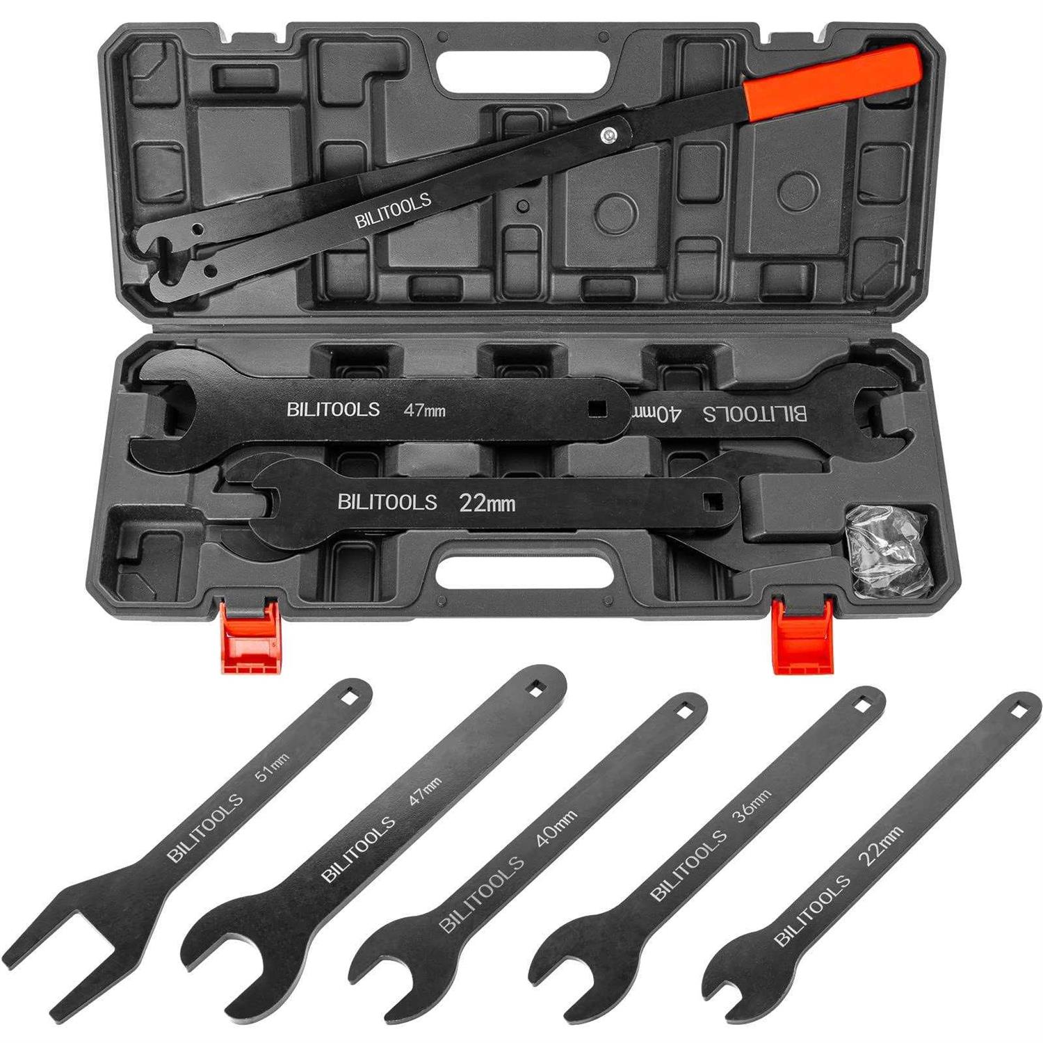 BILITOOLS Fan Clutch Removal Tool Kit Fan Clutch Wrench Set 22 36 40 47 51 mm with Pulley Holder