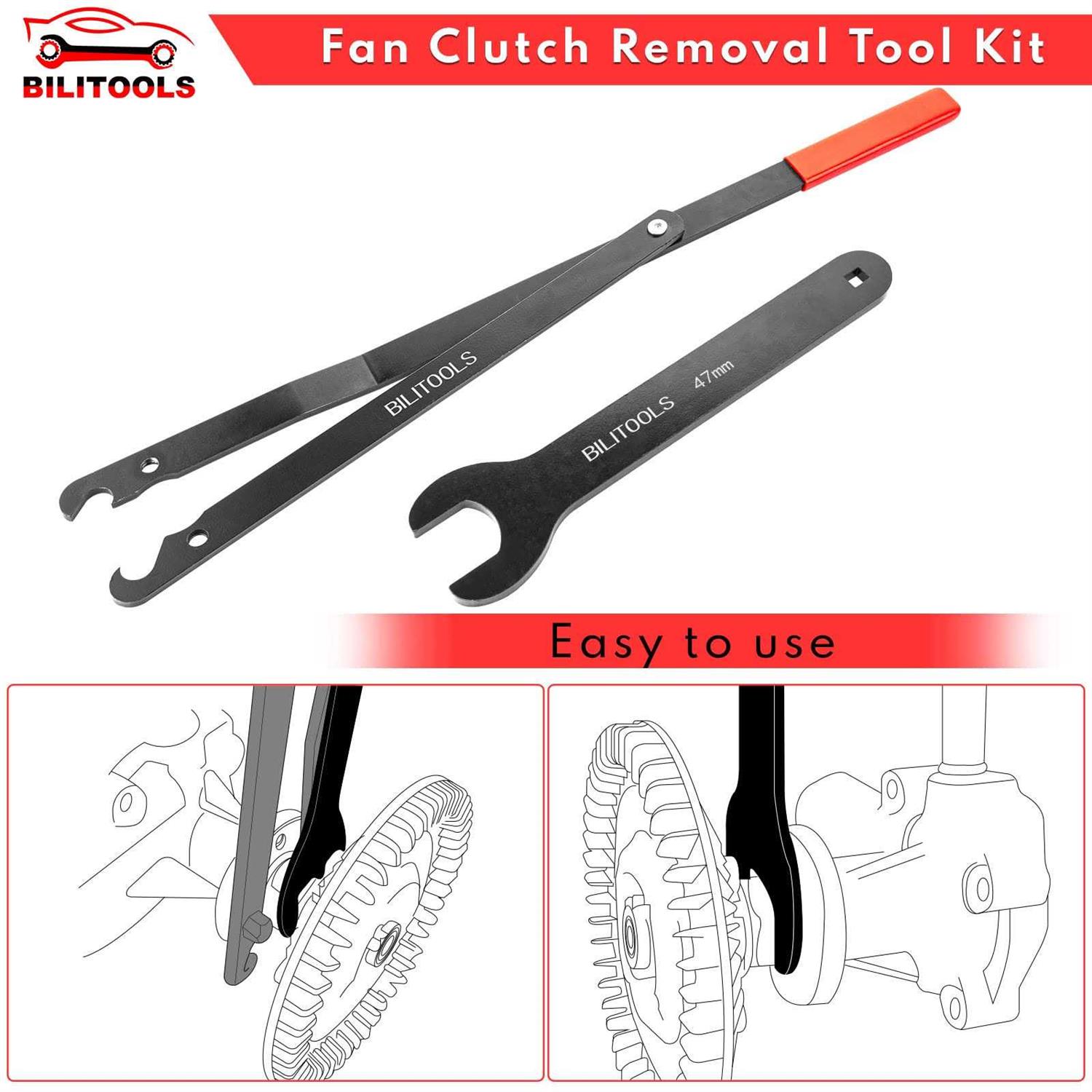 BILITOOLS Fan Clutch Removal Tool Kit Fan Clutch Wrench Set 22 36 40 47 51 mm with Pulley Holder - Image 2