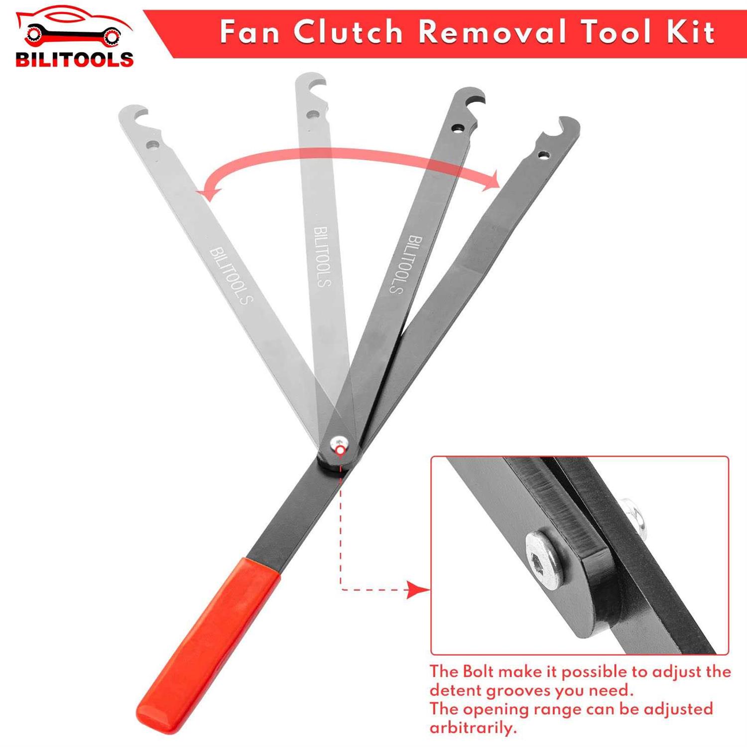 BILITOOLS Fan Clutch Removal Tool Kit Fan Clutch Wrench Set 22 36 40 47 51 mm with Pulley Holder - Image 4