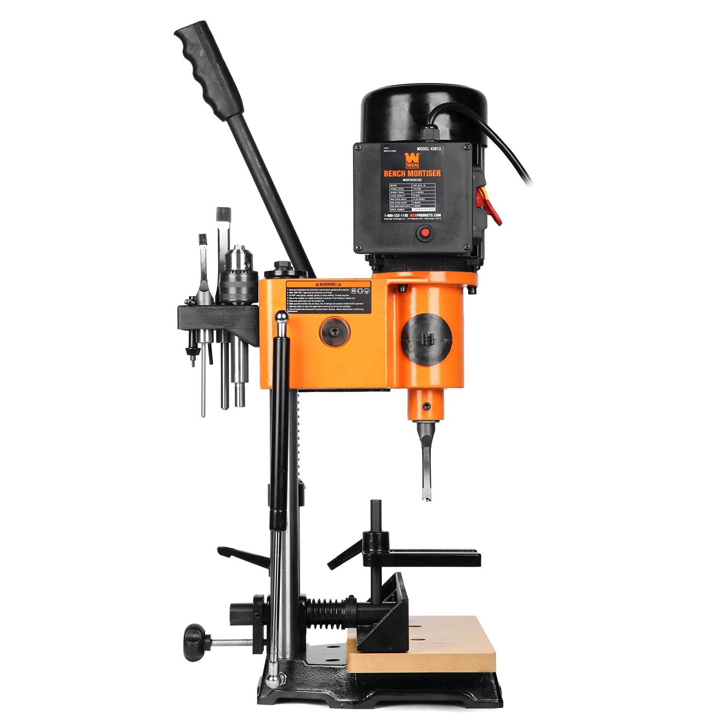 WEN 5 Amp Cast Iron Bench Mortiser with Chisel Bit Set - Image 4