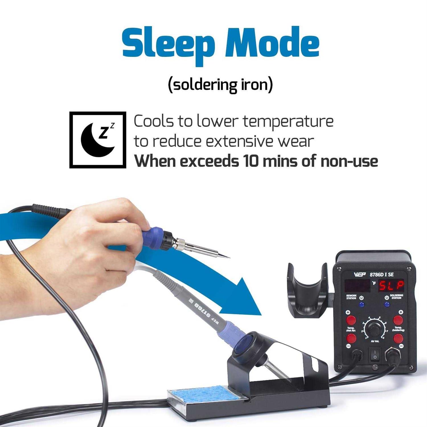WEP 8786D-I SE Hot Air Soldering Iron Station Kit 2-IN-1 for Rework - Image 3
