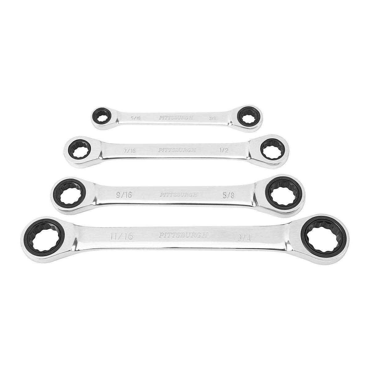 Pittsburgh 4 Piece SAE Ratcheting Box End Set 68959