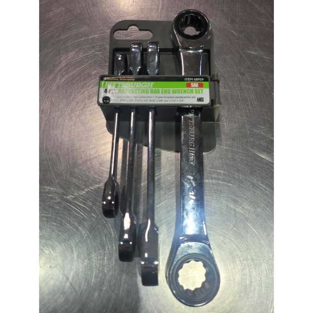 Pittsburgh 4 Piece SAE Ratcheting Box End Set 68959 - Image 4