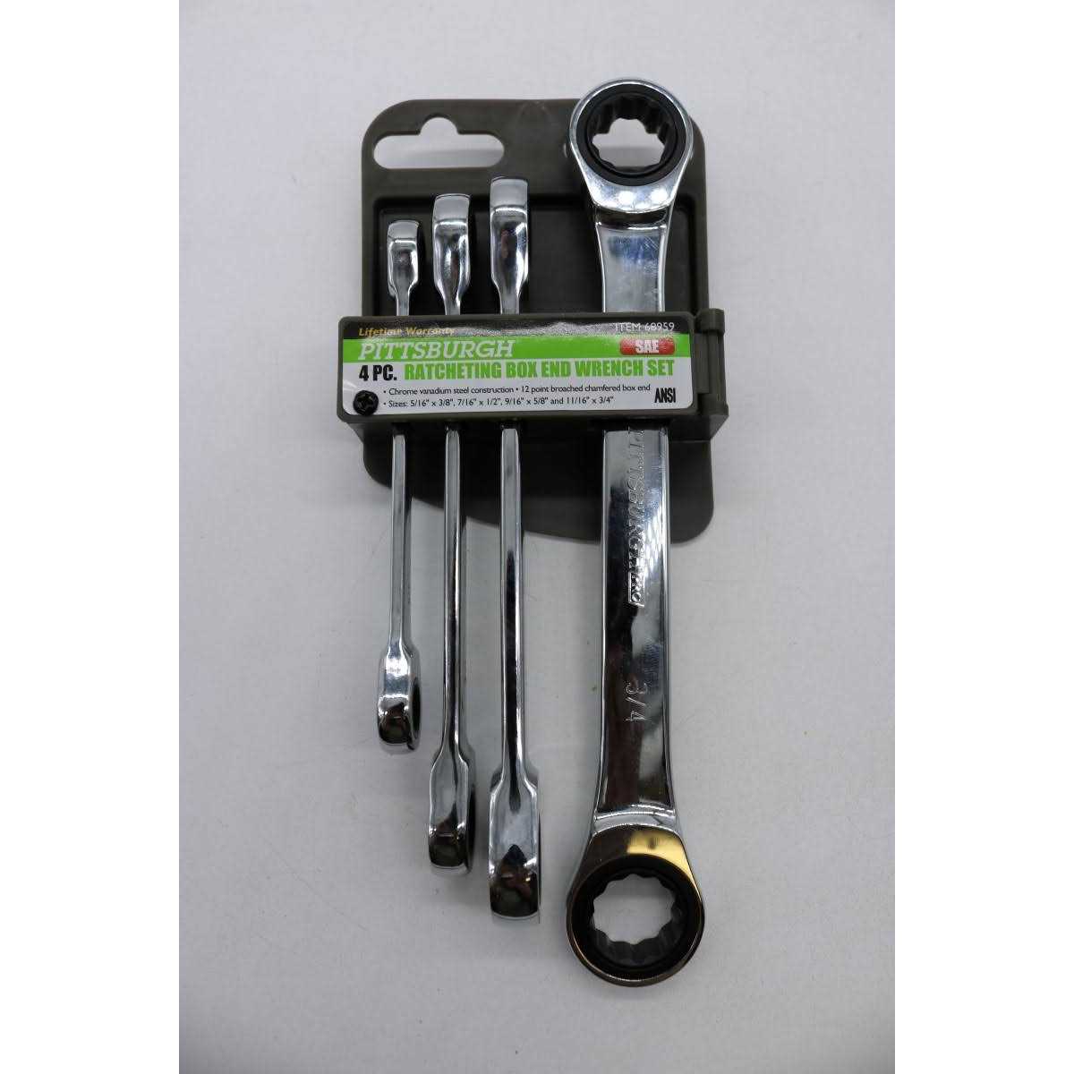 Pittsburgh 4 Piece SAE Ratcheting Box End Set 68959 - Image 5
