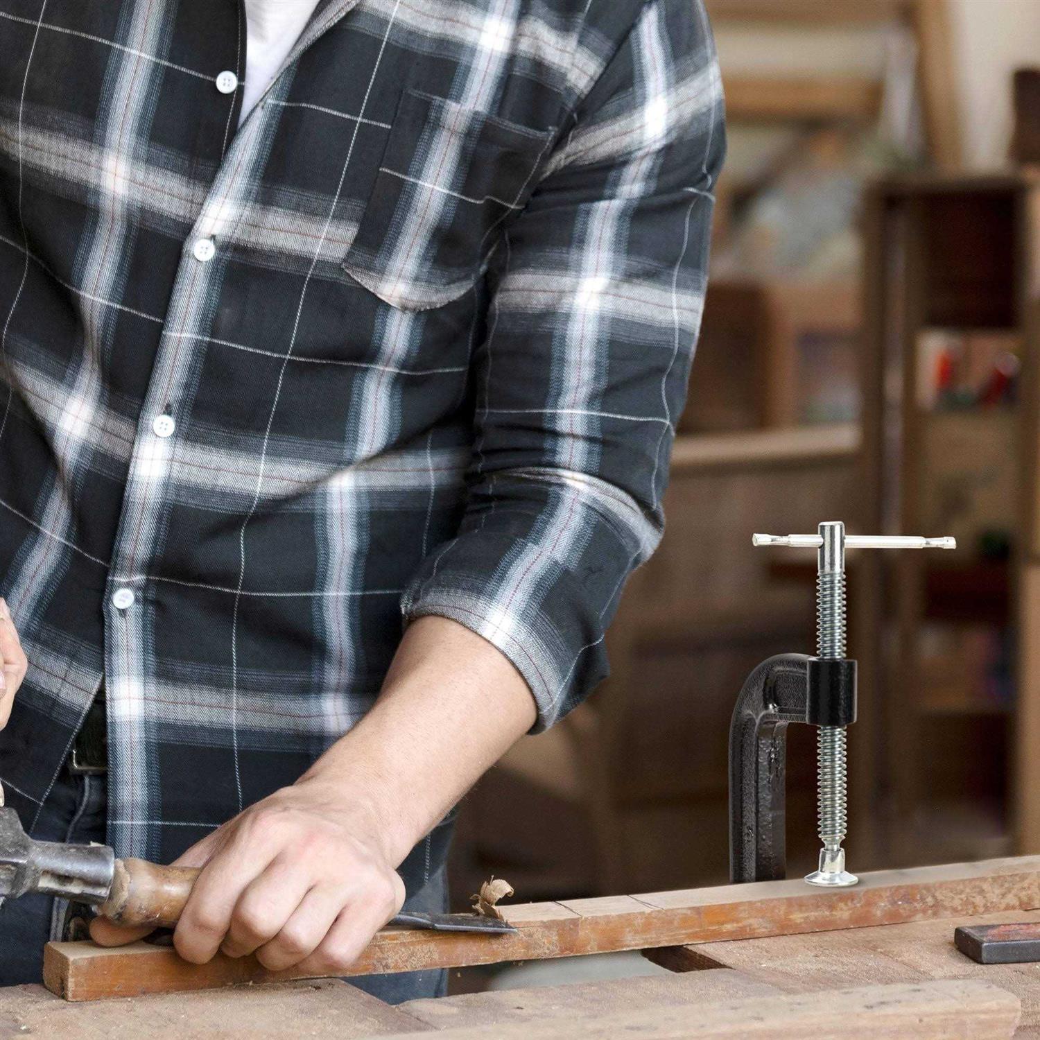 4 Pack Heavy Duty C Clamps Jaw Opening for Woodworking - Image 5