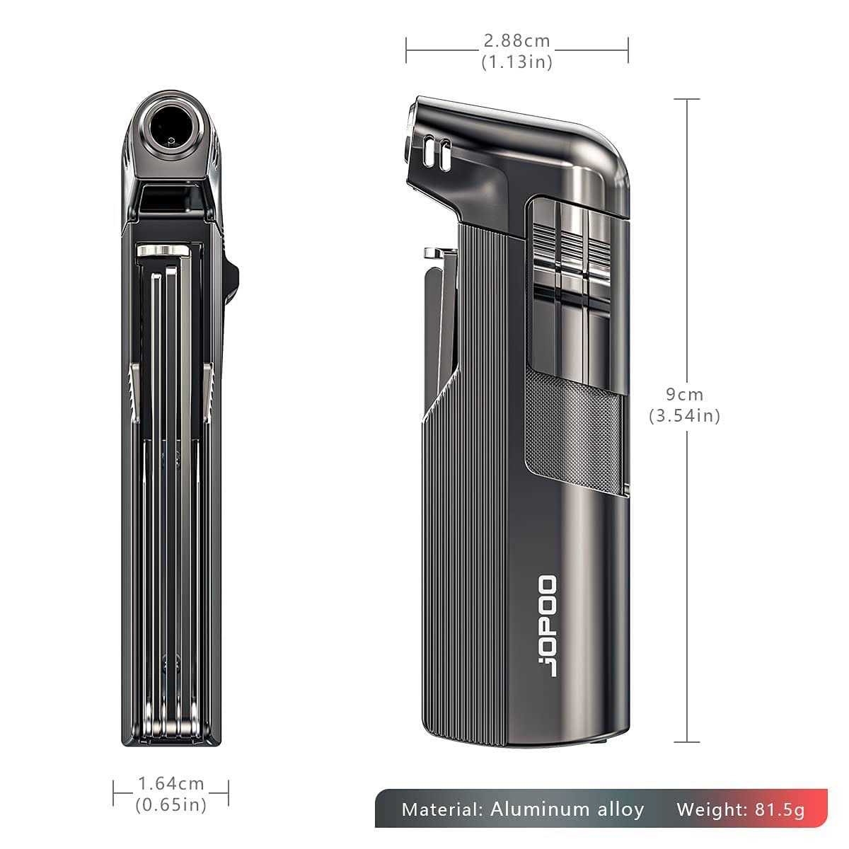 JOPOO Pipe Lighter Gas Butane Refillable Soft Flame with Pipe Cleaner Tools - Image 2