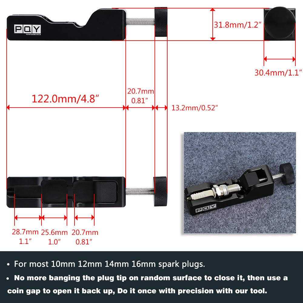 PQY Universal Spark Plug Gap Tool with Feeler Gauge for Most 10mm 12mm 14mm 16mm Spark Plugs - Image 3