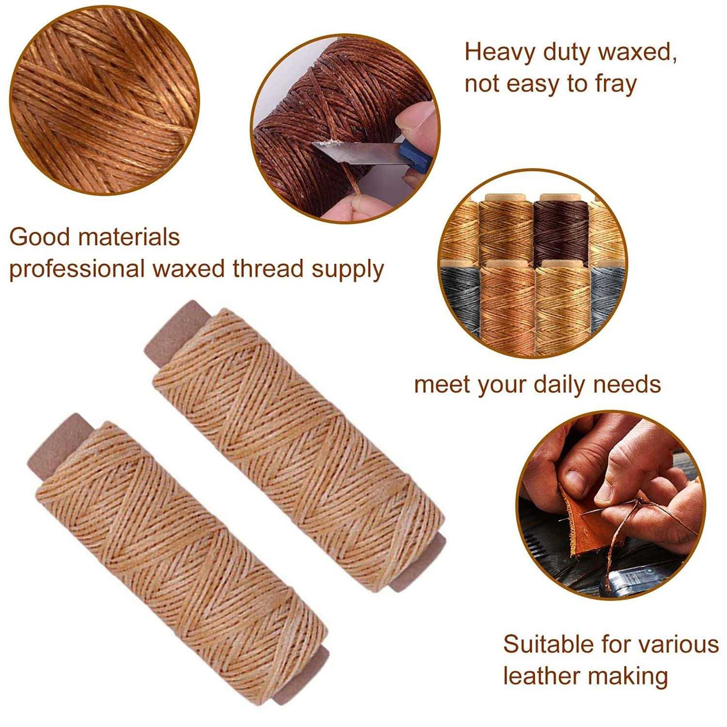 11 Pieces Bookbinding Kit Starter Tools Set Bone Folder Paper Creaser, Waxed Thread, Awl, Large-Eye Needles for DIY Bookbinding Crafts and Sewing - Image 3