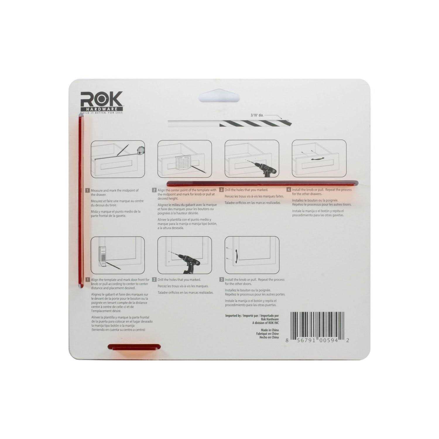 Rok Hardware Knob Handle Pull Drill Mounting Template For Cabinet Doors And Drawers - Image 5