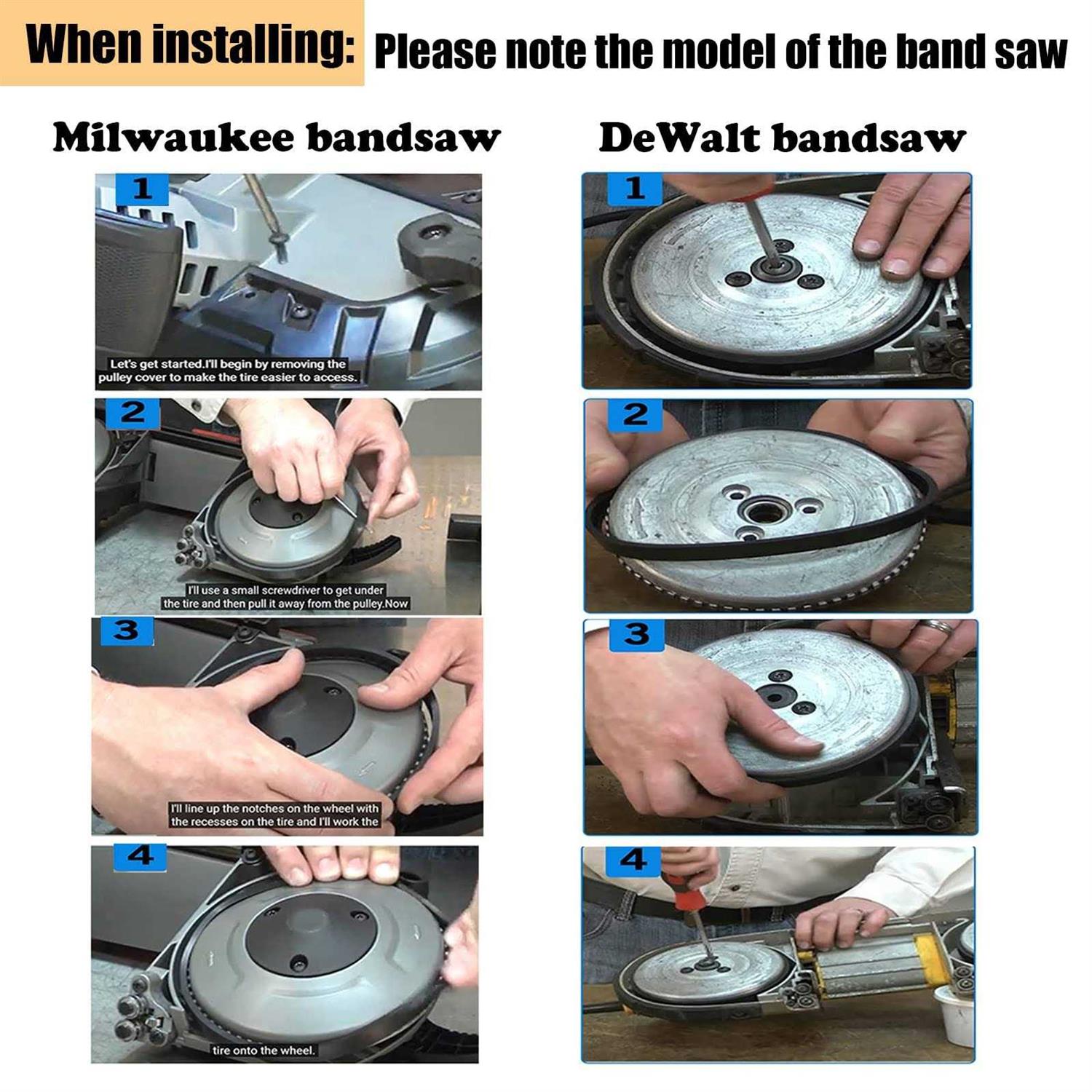 Replacement Milwaukee Pulley Tires 45-69-0010 for Milwaukee Bandsaws Blade AO2807 6238N 6230 6232-6 6225 6238-20 2729-20 - Image 2