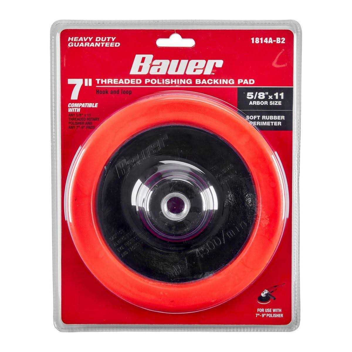 Bauer 7 in. Threaded Polishing Hook and Loop Backing Pad - Image 4
