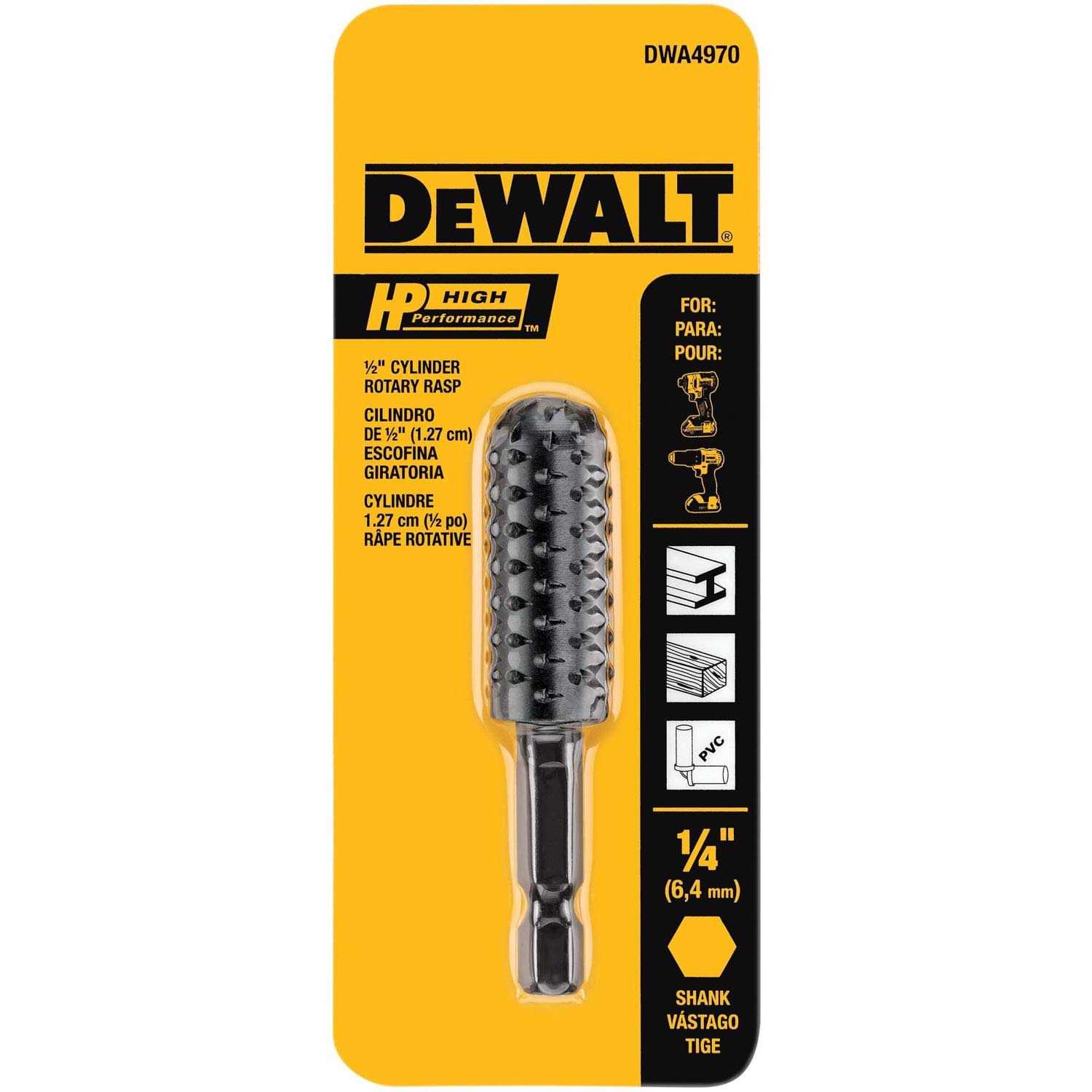 DEWALT DWA4970 1/2 HP Cylinder Rotary Rasp - Image 4