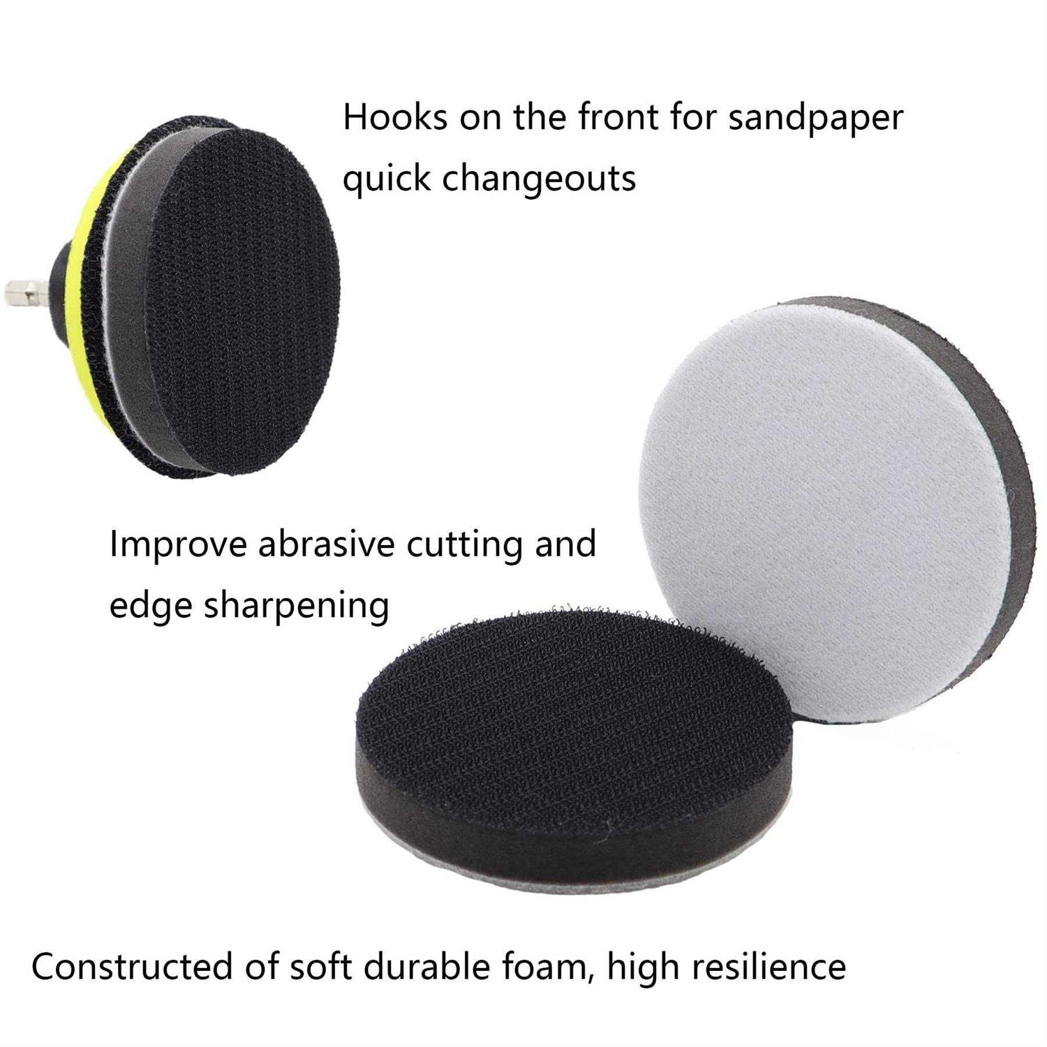 CTPICXM 65pcs Sandpaper 3Inch Sanding Disc 60-10000 Grit Wet Dry Sandpaper with M10 Backing Pad,2pcs Interface Pad for Wood Metal Mirror Jewelry Car - Image 3