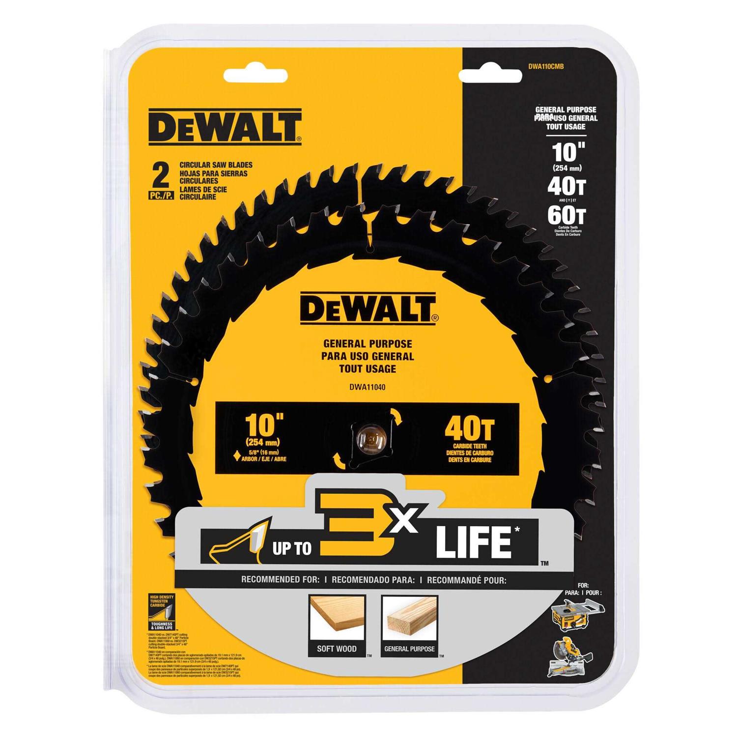 DEWALT 10 60T & 40T Saw Blade DWA110CMB - Image 5