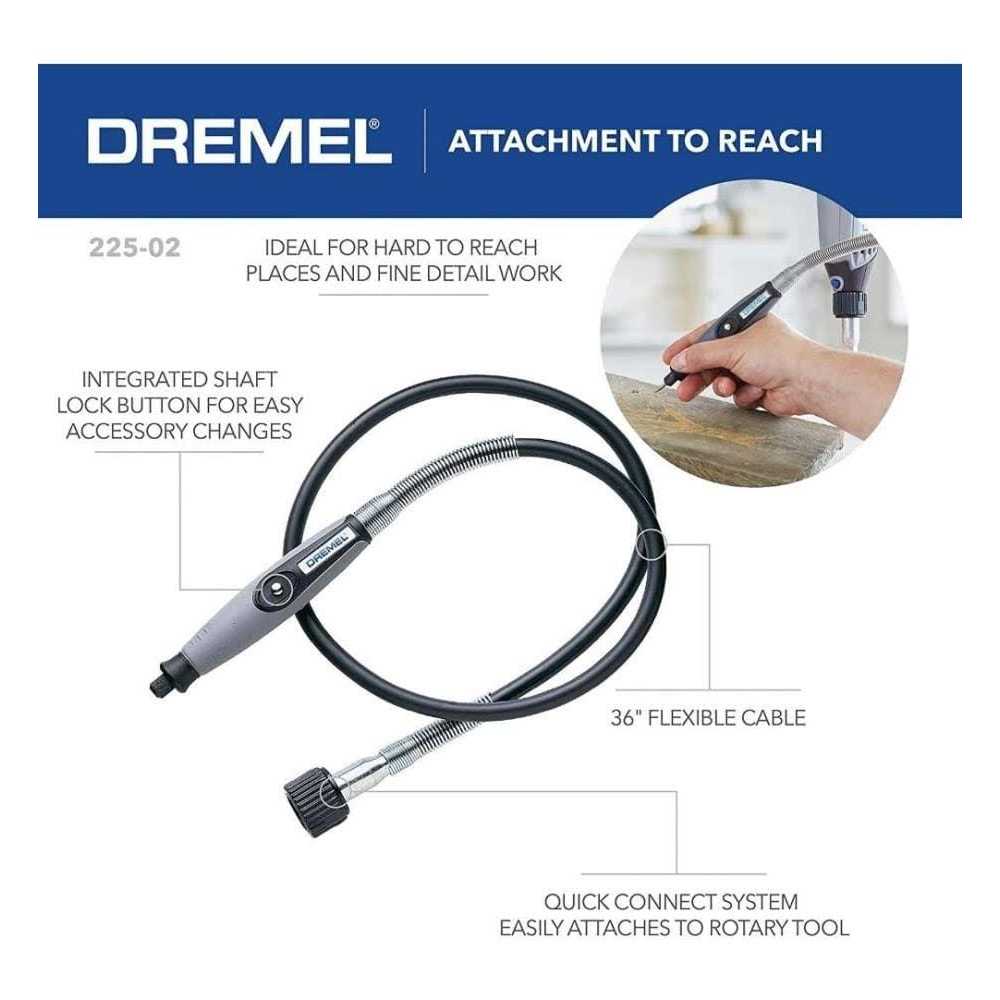Dremel 225-01 Flex Shaft Rotary Tool Attachment with Comfort Grip and Long Cable - Image 5