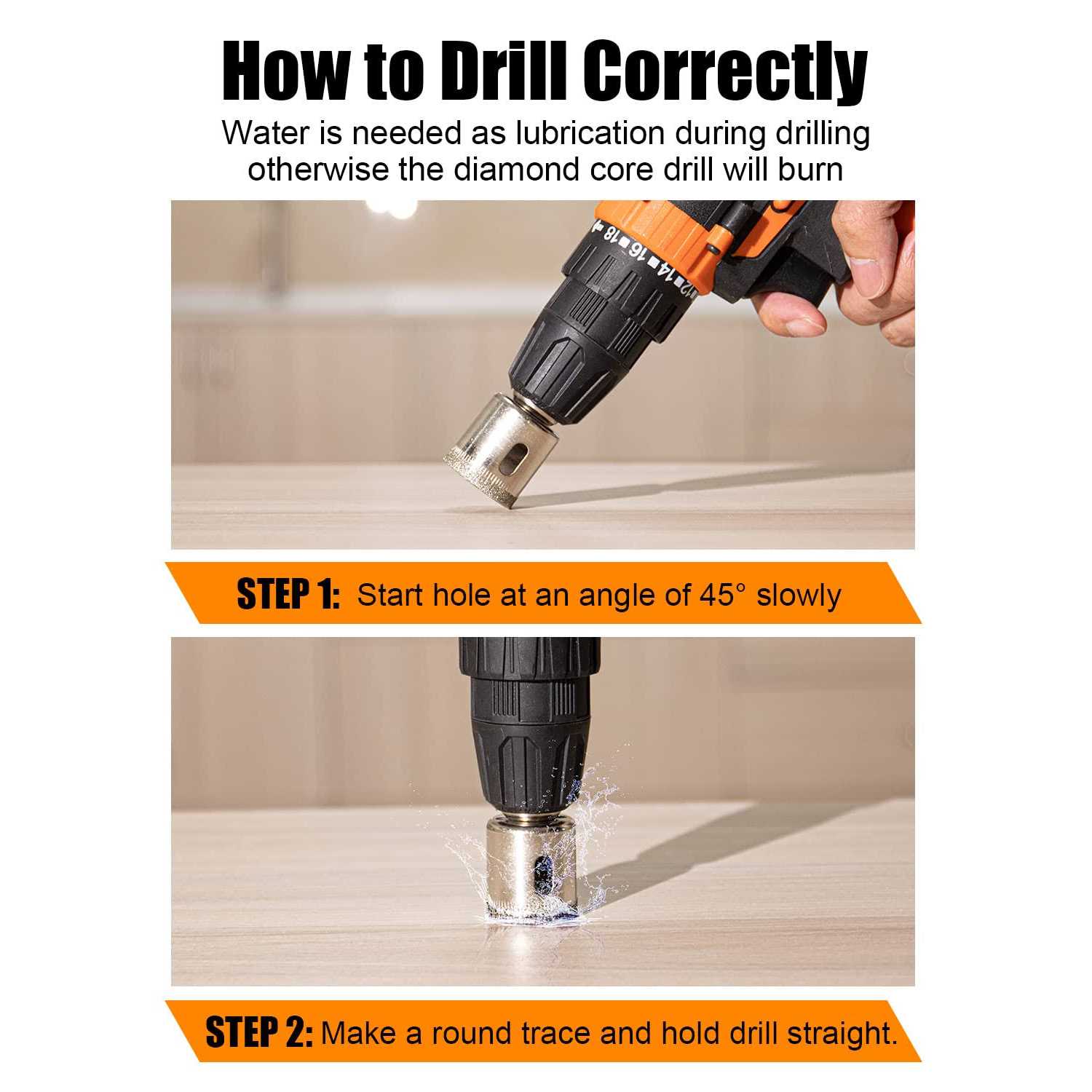 Semderm Diamond Drill Bits Set 10 Pcs Diamond Hole Saw Set - Image 4