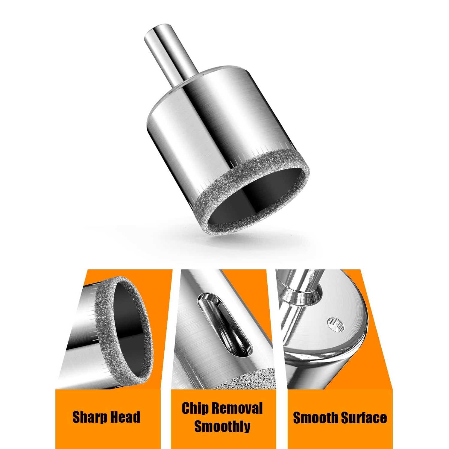 Semderm Diamond Drill Bits Set 10 Pcs Diamond Hole Saw Set - Image 5