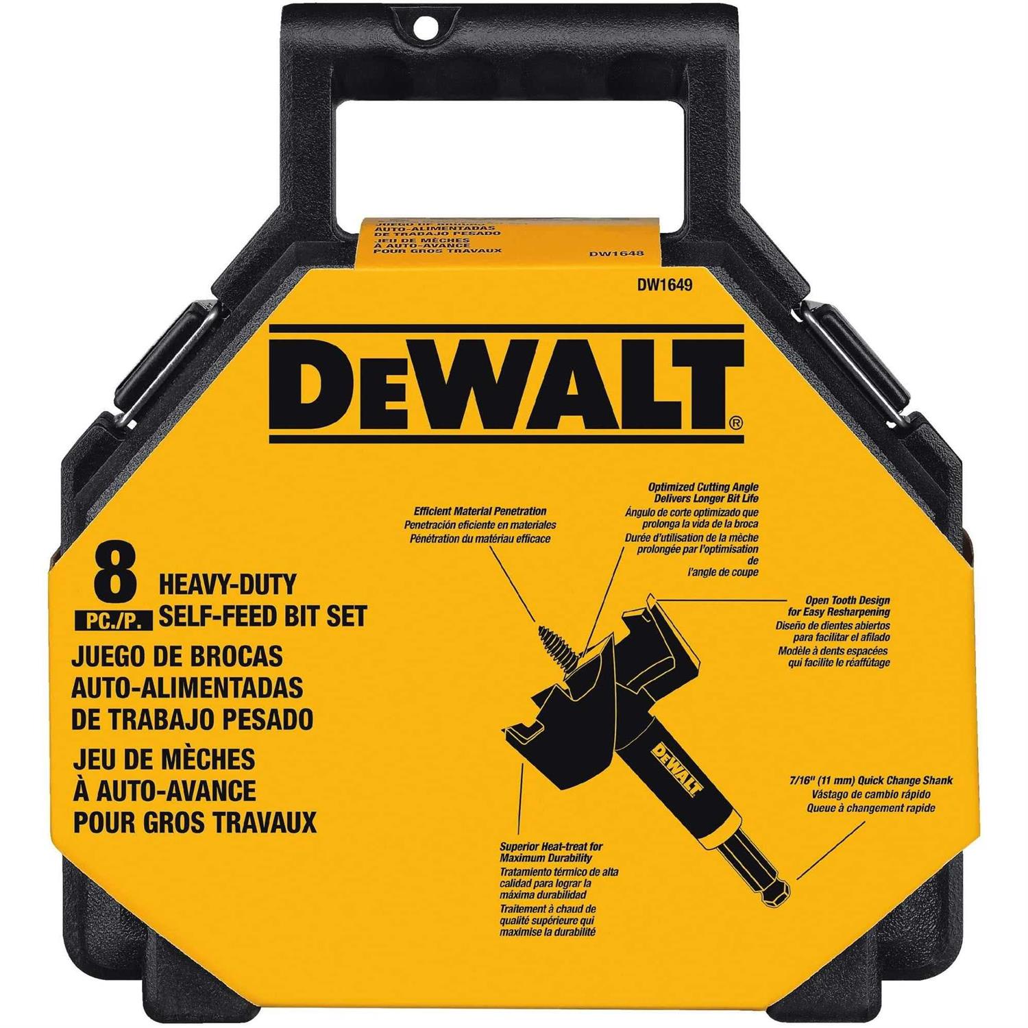 Dewalt DW1649 8-Piece Self Feed Bit Kit - Image 5