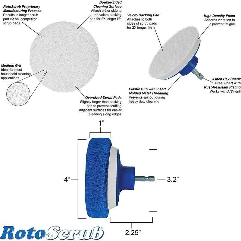 Rotoscrub Bathroom Cleaning Drill Accessory Kit - Image 3