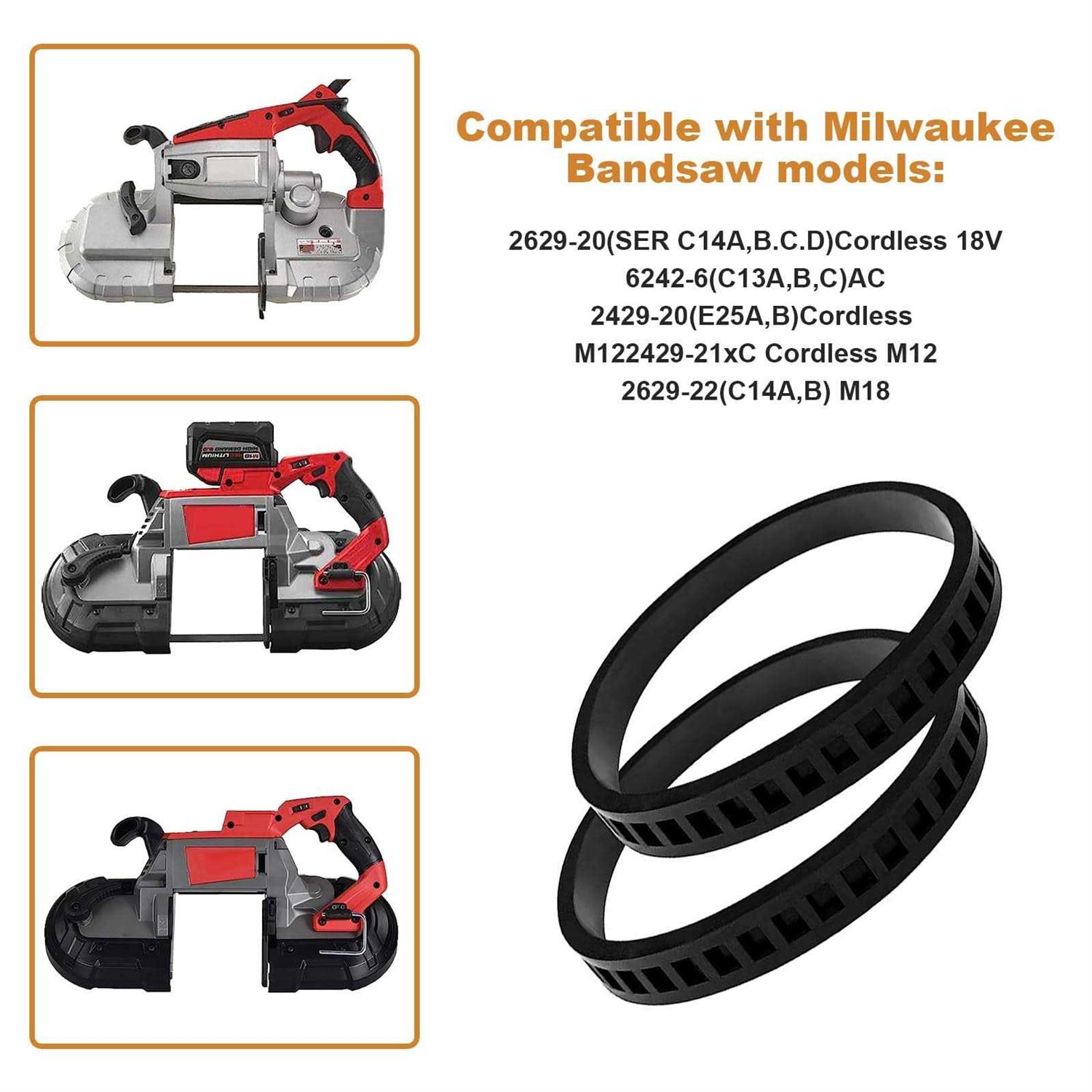 showingo 2 PACK 45-69-0030 Blade Pulley Tires Compact Band Saw Replacement For Milwaukee Bandsaw 2629-20 6242-6 2429-20 - Image 3