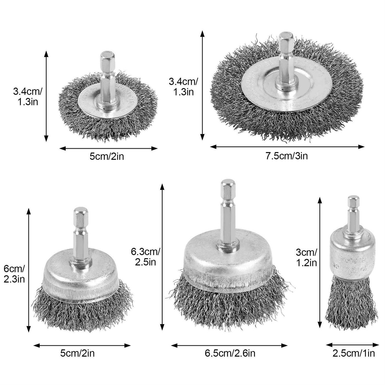 Romeda Wire Brush for Drill, Wire Wheel Brush Cup Set, Drill Wire Brush for Drill 1/4 Inch Arbor for Cleaning Rust, Stripping and Drill Attachment - Image 4