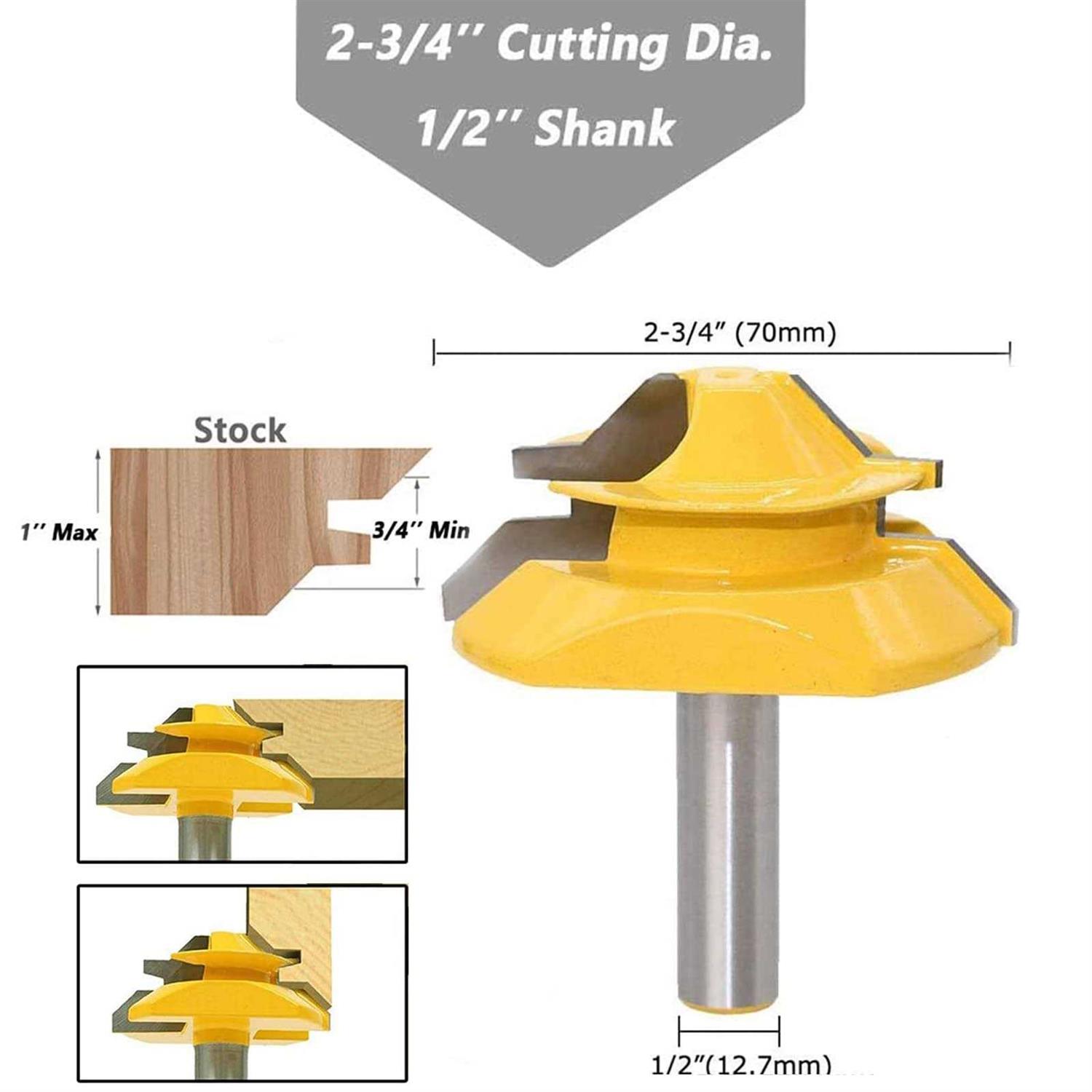 Sinoprotools Lock Miter 45 Degree Joint Router Bits - Image 5