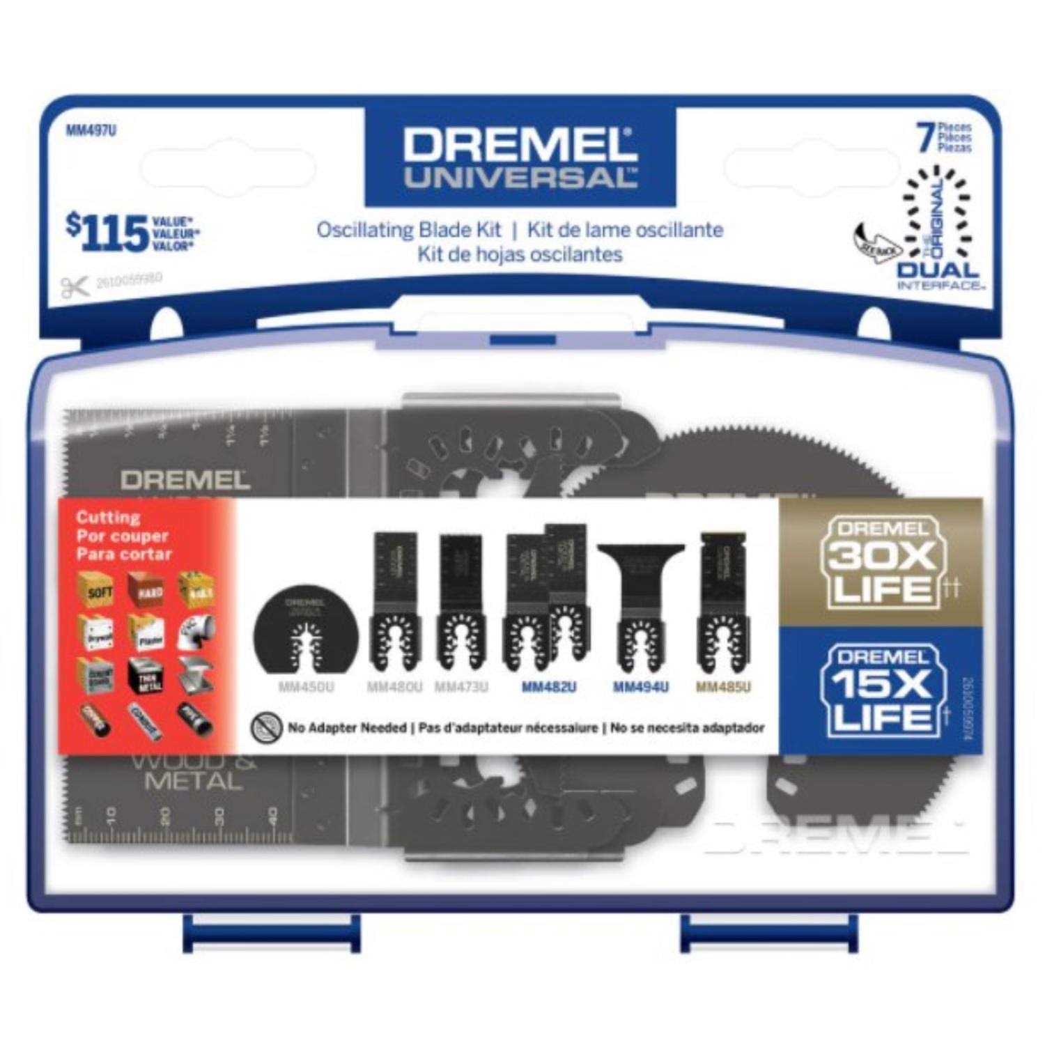 Dremel MM497U Oscillating Blade Set 7pc - Image 2