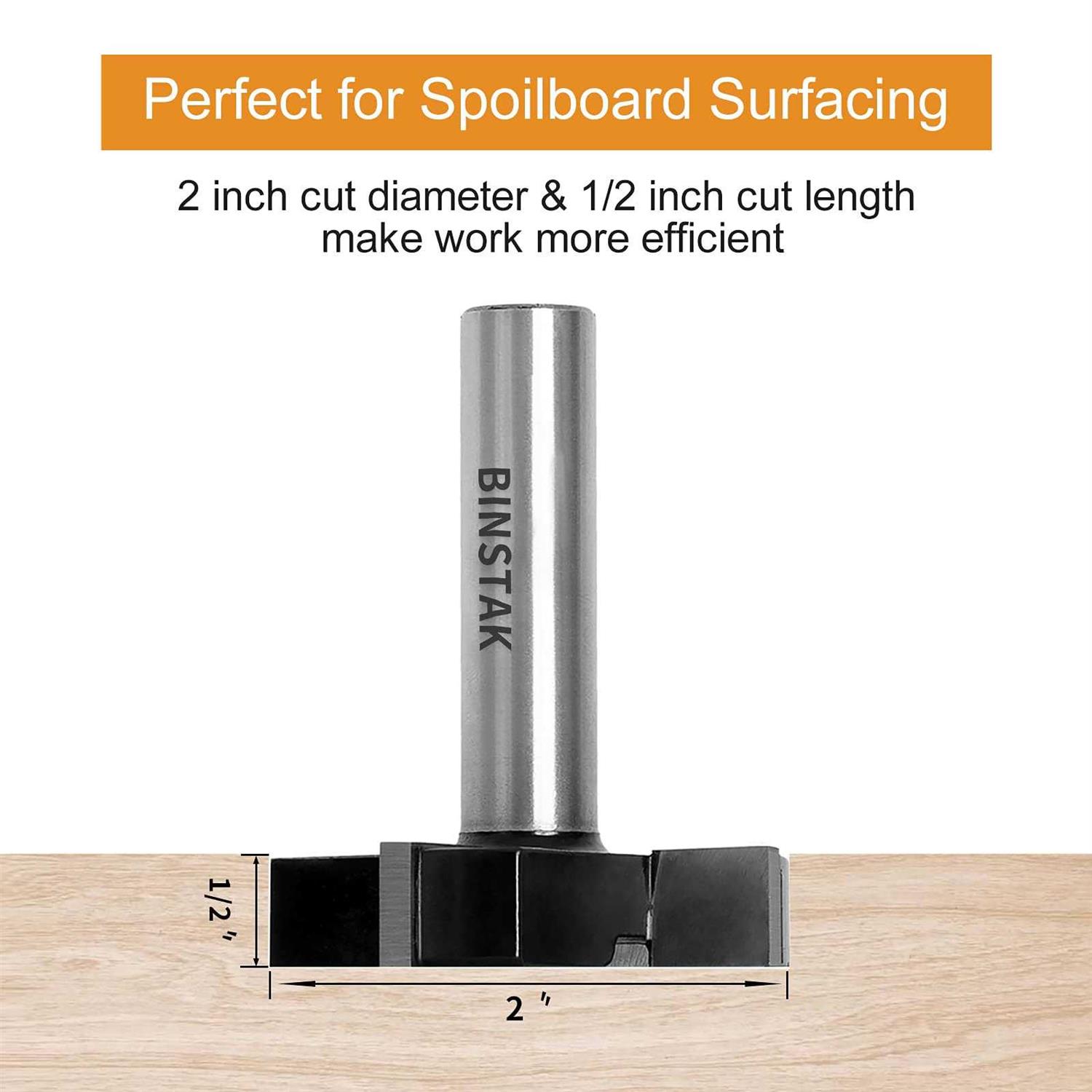 CNC Spoilboard Surfacing Router Bit 1/2 Shank Slab Flattening Router Bit Carbide Planer Router Bits Wood Milling Cutter Planing Tool Woodworking - Image 5
