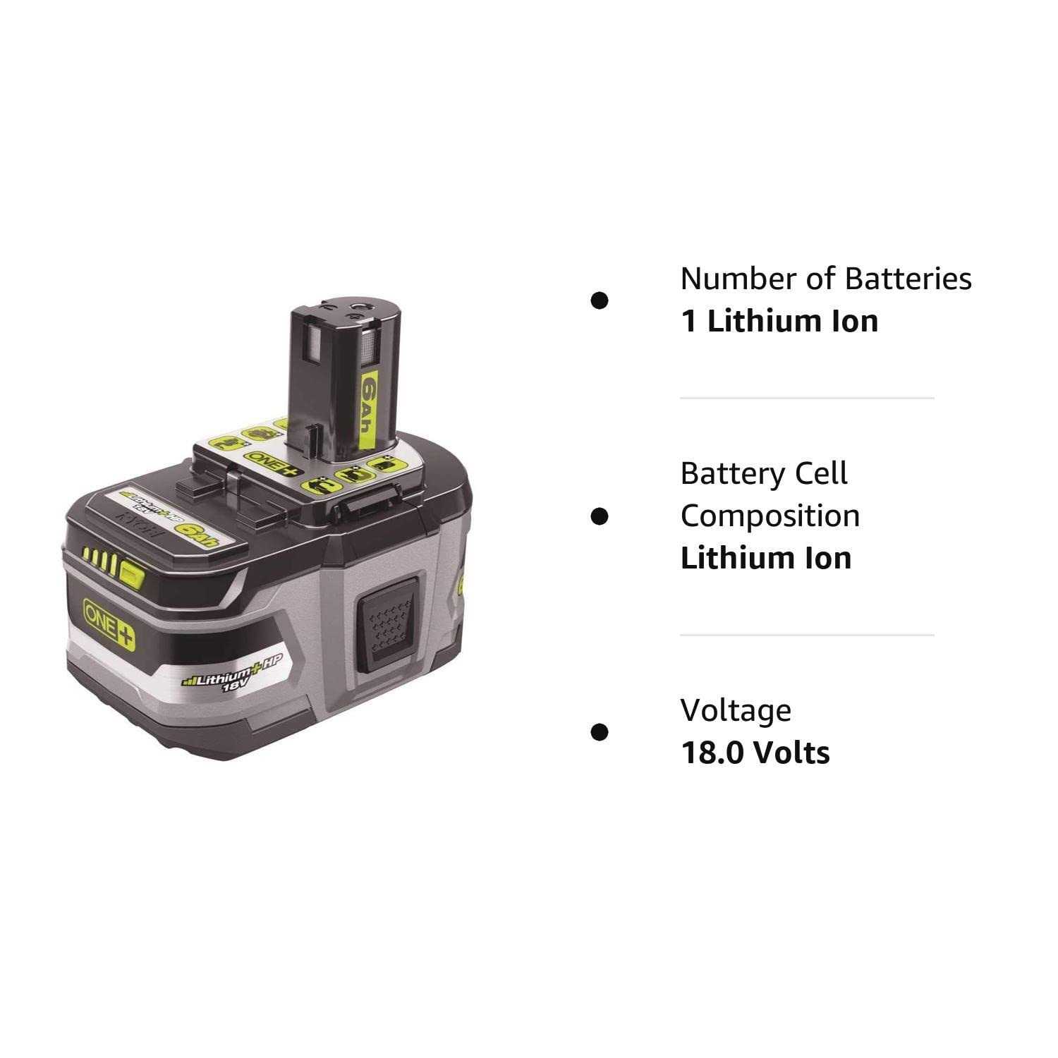 Ryobi P193 18-Volt ONE+ Lithium-Ion 6.0 Ah LITHIUM+ HP High Capacity Battery - Image 4