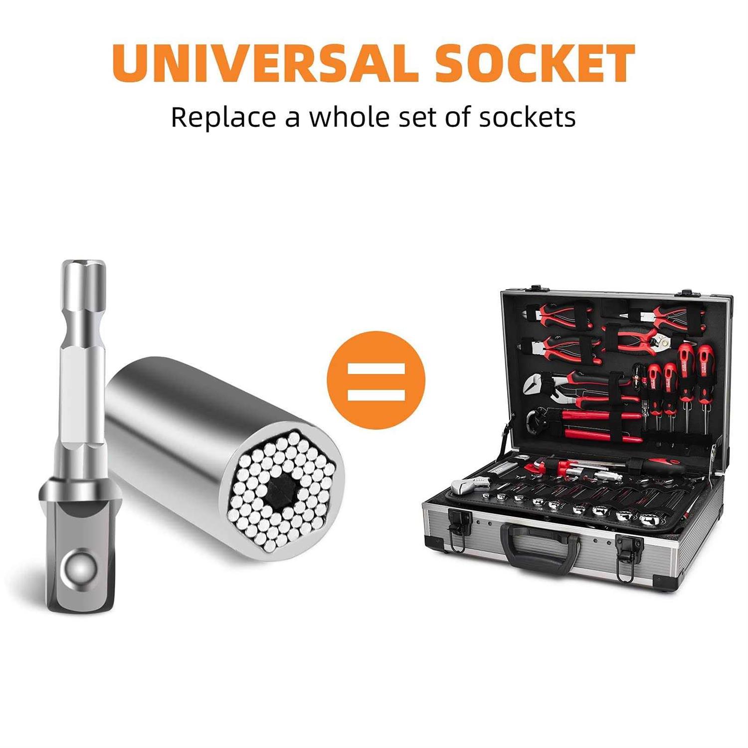 SHKIBY Universal Socket Tool Gift for Men Dad Socket Set with Power Drill Adapter Cool Stuff - Image 5