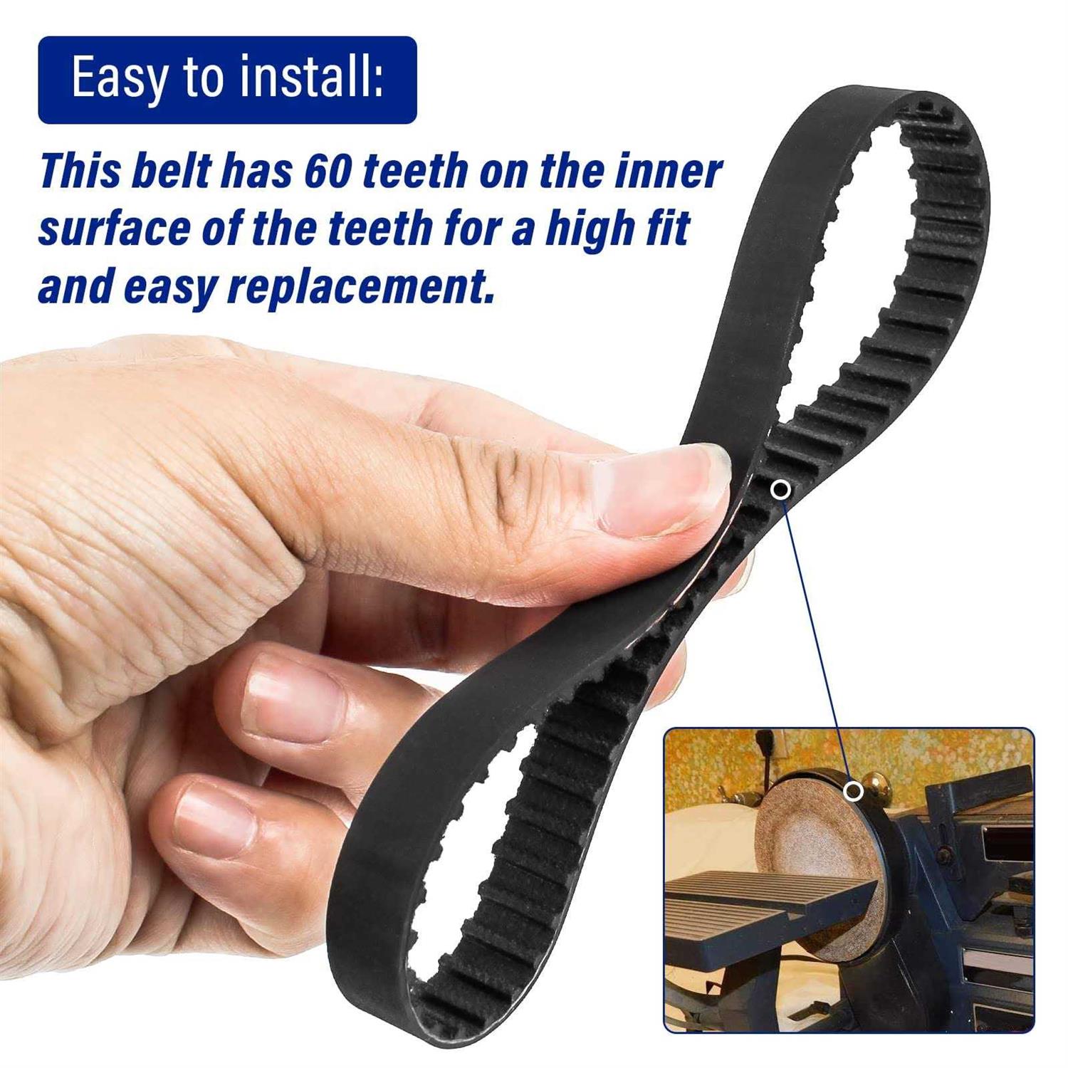 Sander Toothed Drive Belt Compatible with 848530 Porter Cable Fits 351/352 336/337 Variable speed Belt Sanders - Image 3