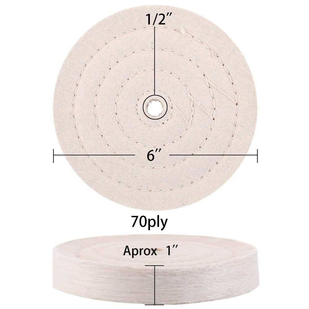 SCOTTCHEN Extra Thick Buffing Polishing Wheel 6 inch for Bench Grinder Tool with 12 Arbor Hole 2 Pcs - Image 3