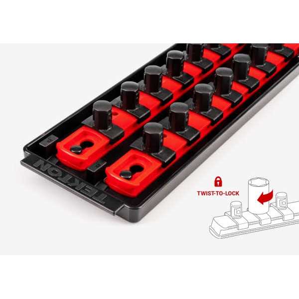TEKTON 1/2 in. Drive 6-Point Socket Set with Rails SHD92207 - Image 5