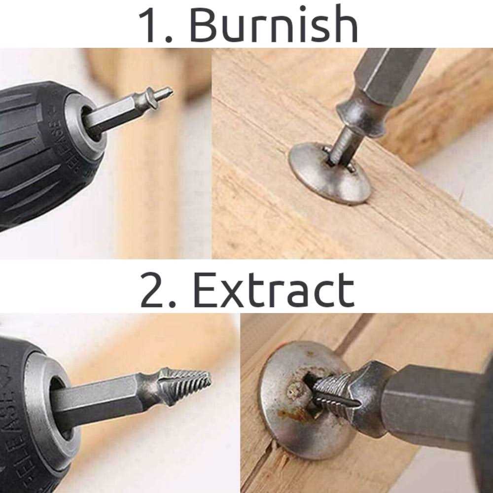 Screw Extractor Drill Bits 4pc Tool Set Broken Stripped Damaged Bolt Remover - Image 3