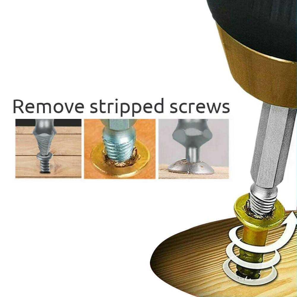 Screw Extractor Drill Bits 4pc Tool Set Broken Stripped Damaged Bolt Remover - Image 4