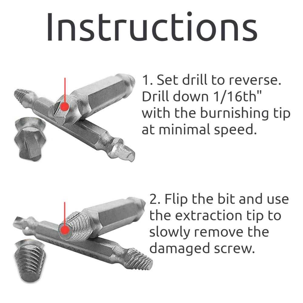 Screw Extractor Drill Bits 4pc Tool Set Broken Stripped Damaged Bolt Remover - Image 5