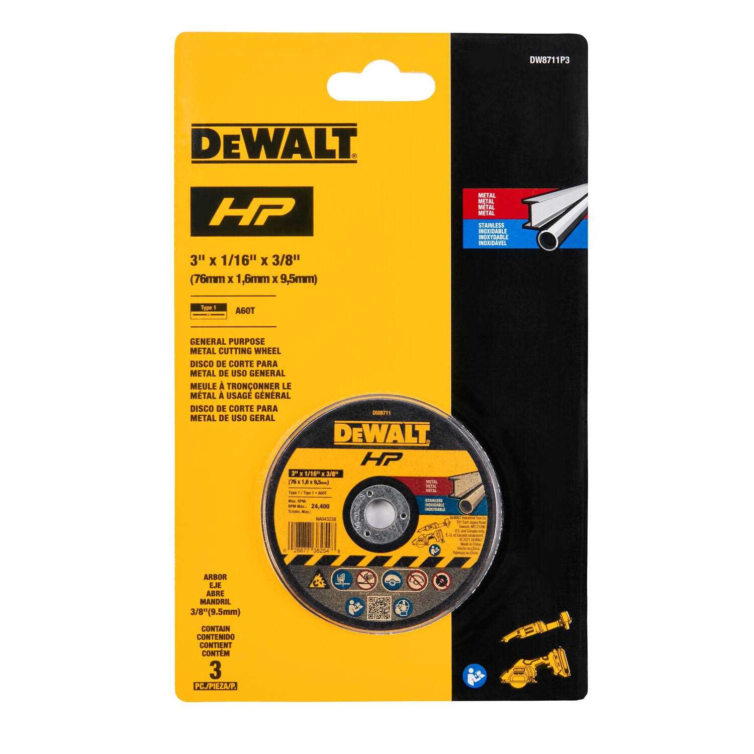 DEWALT 3 in. Bonded Cutting Wheel DW8711P3 - Image 3