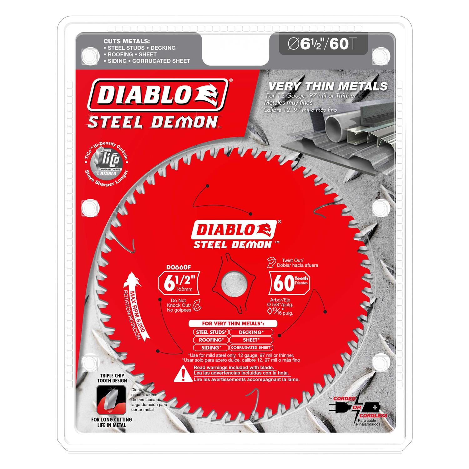 Diablo 7-1/4 in. x 70 Tooth Steel Demon Saw Blade D0770FA - Image 5