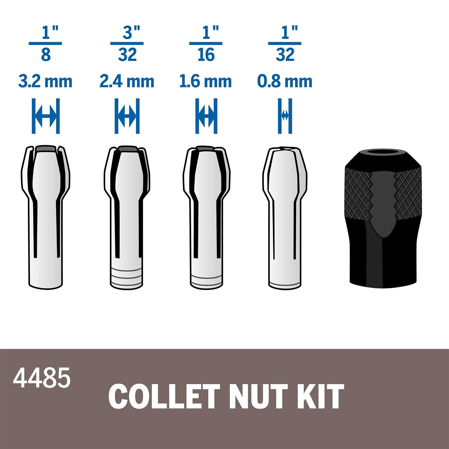 Dremel 4485w Collet Nut Kit Rotary Accessory - Image 4