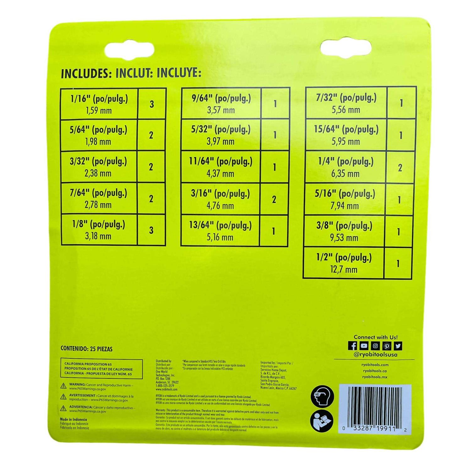 RYOBI Black Oxide Hex Shank Drill Bit Set - Image 3