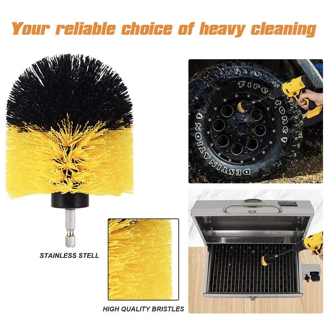 Shieldpro Drill Brush Attachment Set,Power Cleaning Scrub Brush,All Purpose Drill Brushes with Extend Long Attachment for Bathroom and Kitchen - Image 4