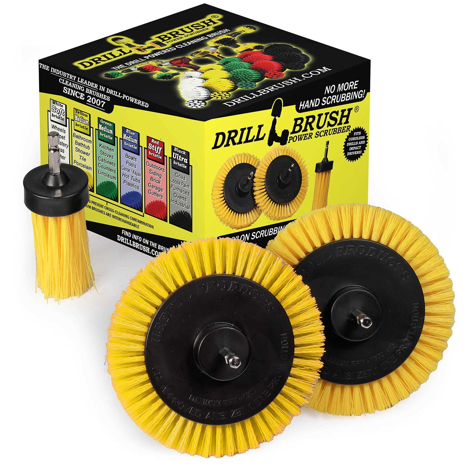 Drillbrush Tile & Grout Cleaning Drill Brush Set Shower Floor Scrub Brush for Drill