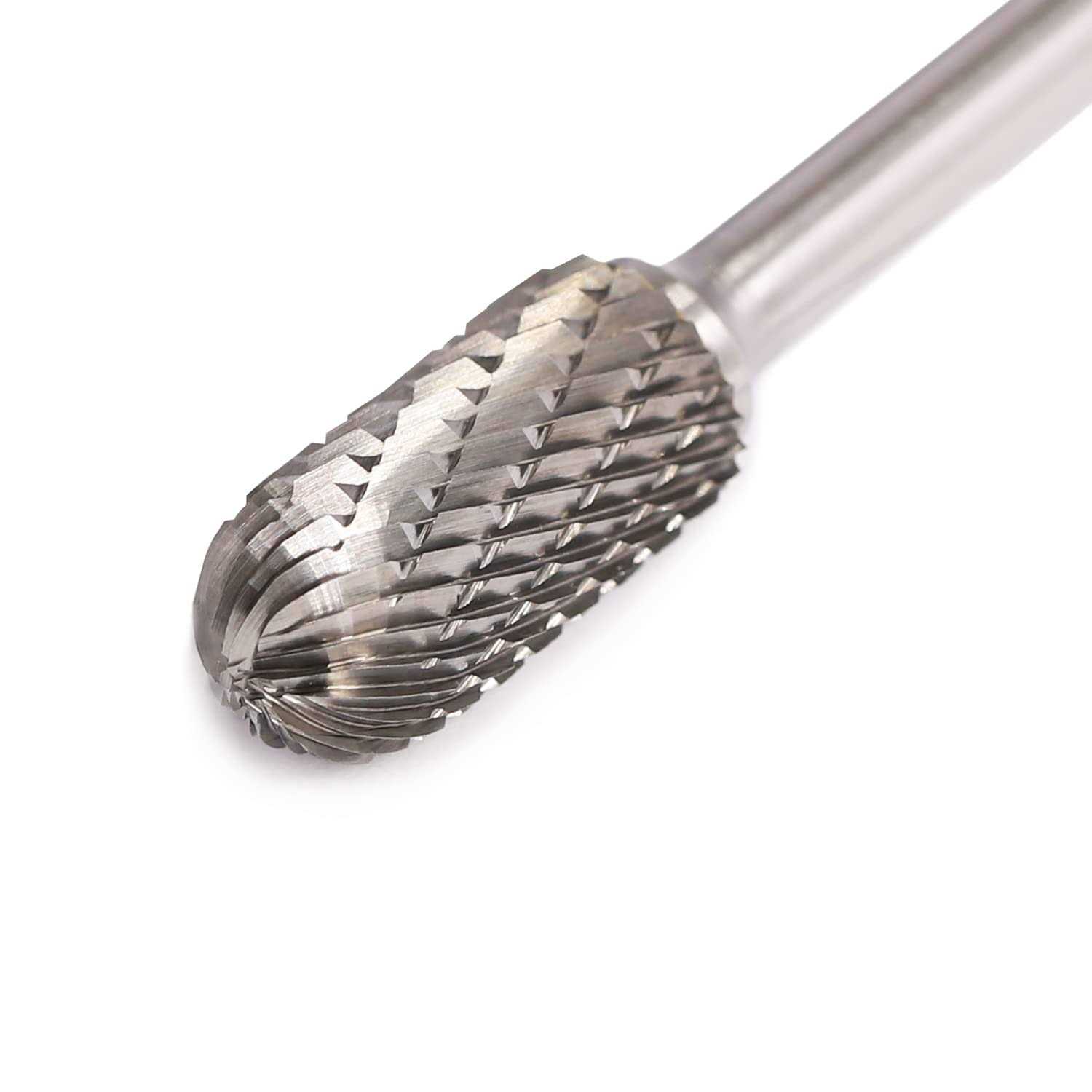 Sc-5 Tungsten Carbide Burr Rotary File Cylindrical Shape with Radius End Double Cut with 1/4''Shank for Die Grinder Drill Bit - Image 3