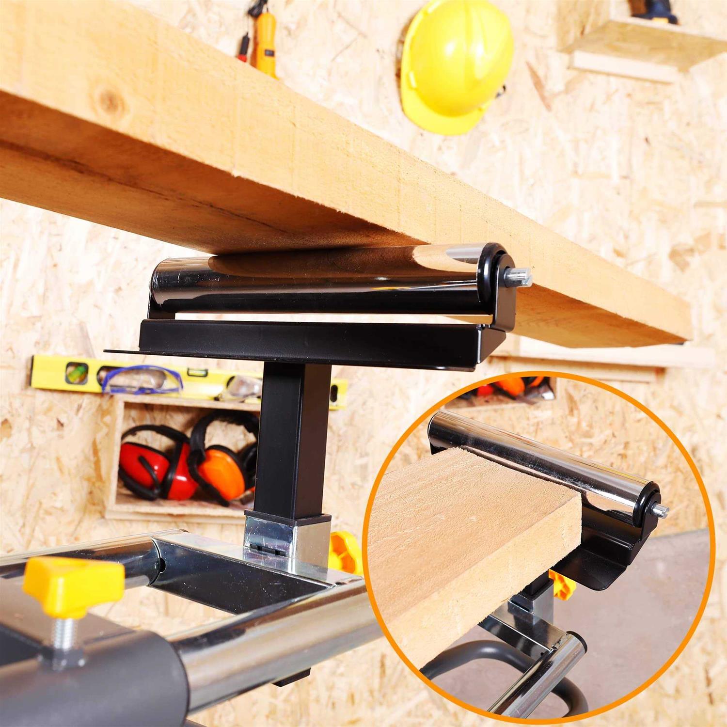 Deluxe Heavy Duty Rolling Miter Saw Stand with 8 in Wheels 330 Lbs Load Capacity Black and Grey Single Pack WK-MS029E-2 - Image 3