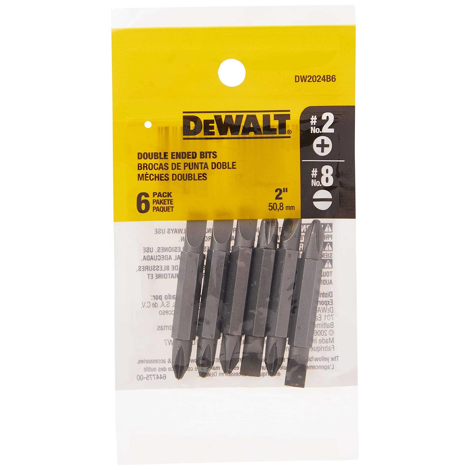DEWALT DW2024B6 #2 Phillips/#8 Slotted Double-Ended Screwdriver Bit - Image 5