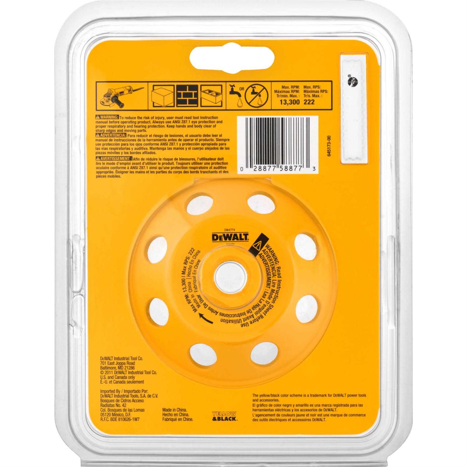 DeWalt Grinding Wheel Diamond Cup 4-1/2 DW4774 - Image 5