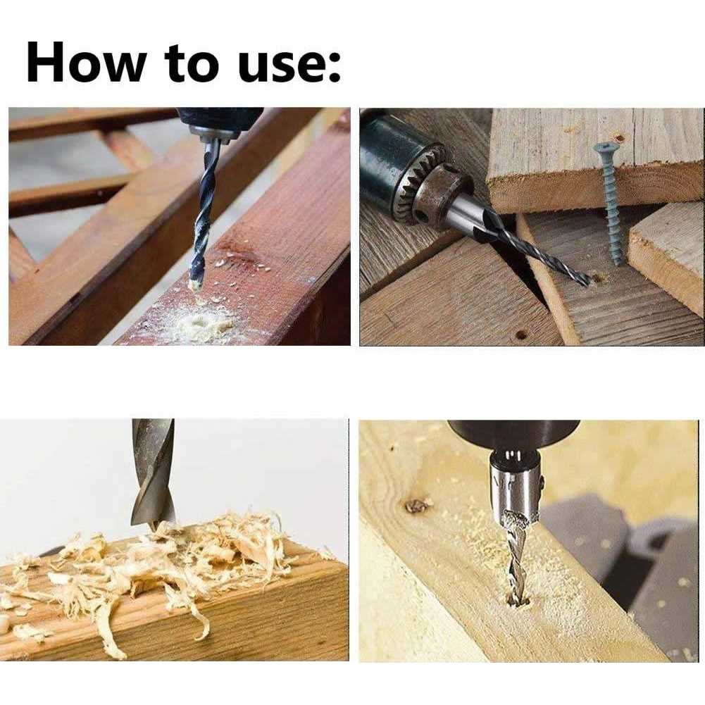 Rocaris 23-Pack Woodworking Chamfer Drilling Tool 6pcs 1/4 Hex 5 Flute 90 Degree Countersink Drill Bits - Image 4