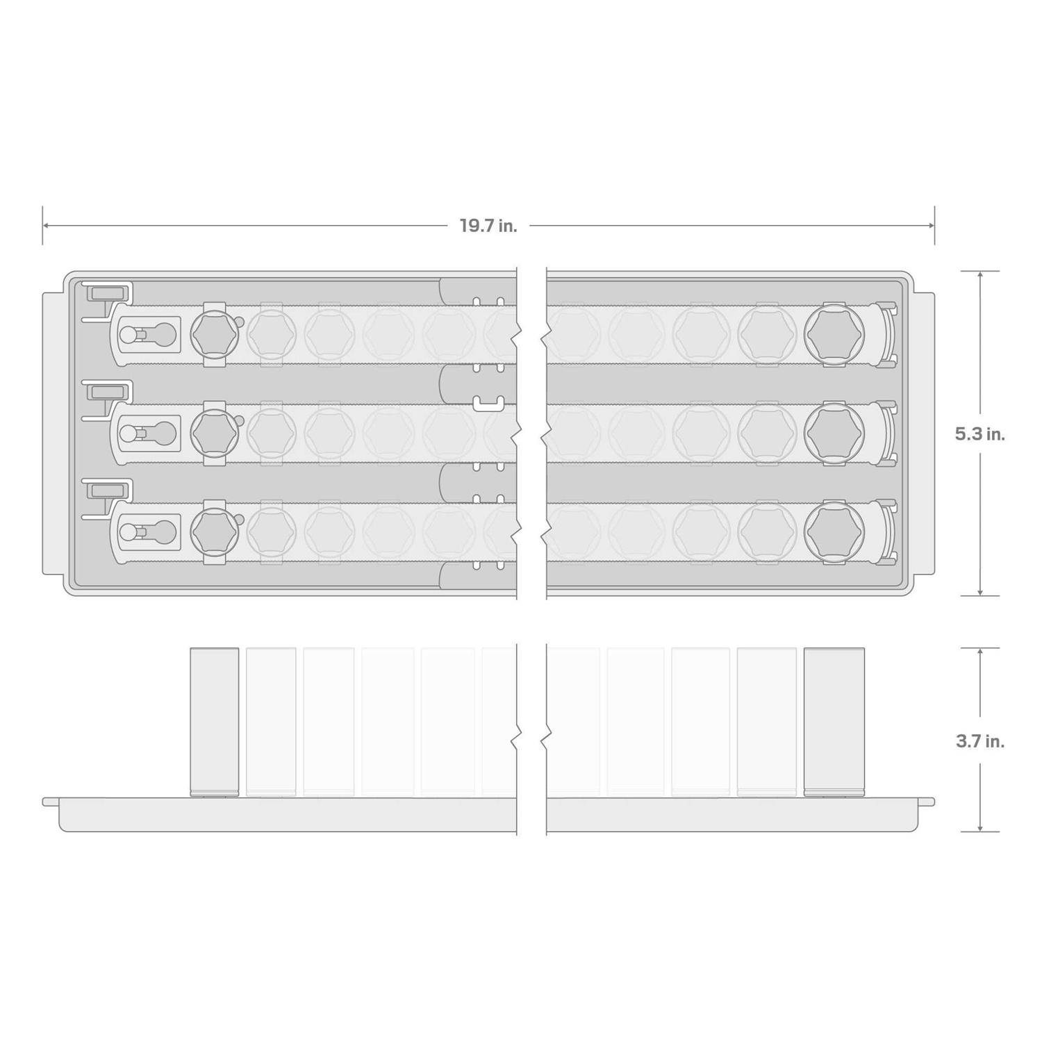 TEKTON 1/2 in. Drive Deep 6-Point Impact Socket Set with Rails - Image 4