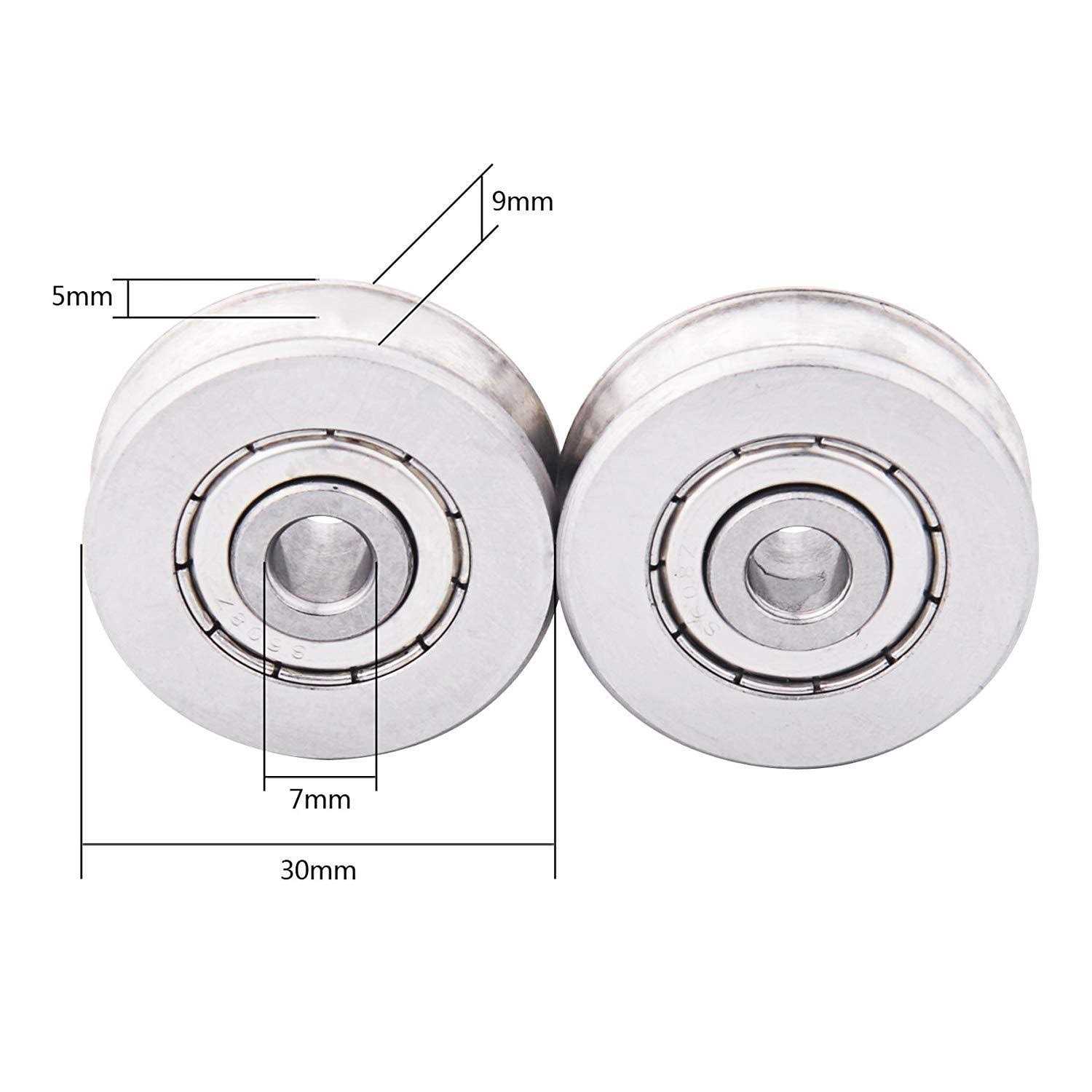 CTSC Stainless Steel 5mm Deep U Groove Ball Bearings Pack of 2 - Image 3